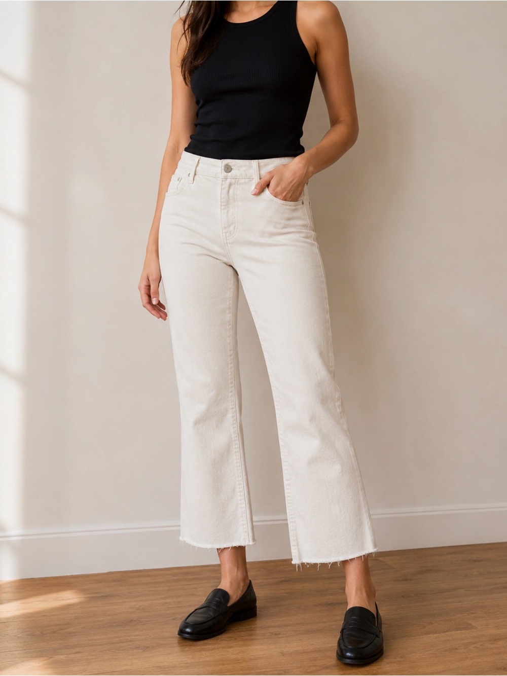 pistola Off-White Cropped Ankle Jeans